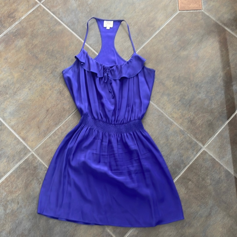 Parker purple racer back silk dress size XS